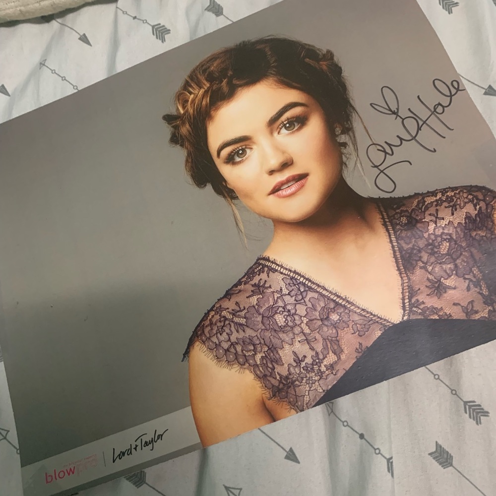 Printed signed picture of Lucy Hale.